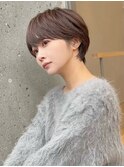 前髪あり簡単スタイリング大人上品マッシュショートヘア