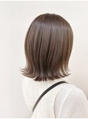 ブリーチなしカラー◎外ハネミディアム×アッシュベージュ