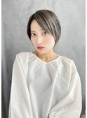 シルバーアッシュ/ひし形ショートボブ
