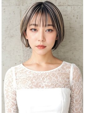 カバーヘアアンドスパ ブリス 浦和(COVER HAIR&SPA bliss) 大人ハイライト/くびれショートボブ夏カラーイメチェンp浦和
