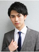 七三オールバック ツイストパーマ ビジネス かき上げヘア