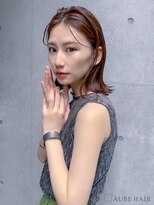 オーブ ヘアー フォール 山形東原町店(AUBE HAIR fall) 20代・30代_耳掛け切りっぱなしボブ