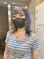 カリーナコークス 原宿 渋谷(Carina COKETH) ダブルカラー/ブルー×ベージュ/ウルフカット/インナーカラー