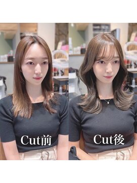 ミラリー トウキョウ(Mirareee Tokyo) 20代30代40代◎韓国ヘアー顔周りレイヤー青髪似合わせカットロブ