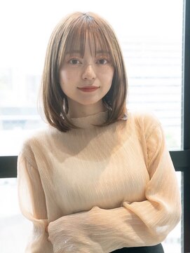 ケアリー 流山おおたかの森(Carelly) 大人かわいい前髪セシルカットココアブラウンフリンジウェーブ