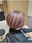 白髪活かしカラー×ピンクアッシュ