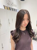 韓国ヘア＊センターパート＊ラベンダーアッシュ【ZinaCENTRAL】