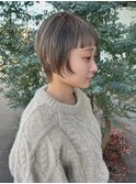 似合わせショート小顔ボブウルフショートエモージュグレージュ