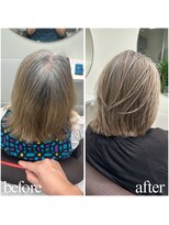 ジービージー(GBG)&nbsp;くびれショートボブ40代50代グレイカラー白髪染め白髪ぼかし