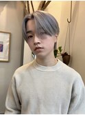 ハイトーンカラー メンズヘア センターパート 薬院今泉