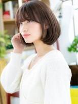 カバーヘア ブリス 川口(COVER HAIR bliss)&nbsp;ツヤ髪ビターショコラ小顔前下がりミニボブ川口c620代30代40代