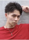 短髪ショートアップバング無造作束感ヘア刈り上げツーブロック