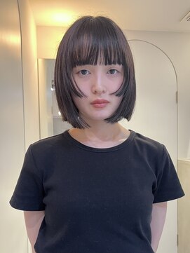 テクネ 天神大名(techne) 天神大名顔周りレイヤーカットミディアムボブタッセルボブパーマ