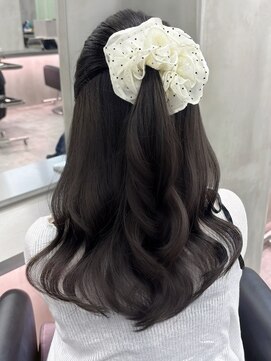 ザ パス 大名店(the path) グレージュ/透明感カラー/ハーフアップアレンジ