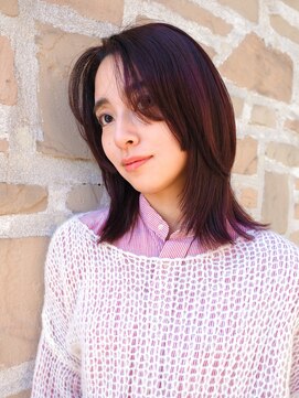 ガーデン 銀座(GARDEN) ミディアムヘア モーブブラウン 顔まわりカット レイヤー