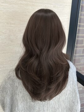 横浜髪質改善韓国ロングレイヤーハッシュカット透明感グレージュ