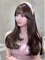 エヌアイ オモテサンドウ(ni omotesando)&nbsp;上品韓国ヘア◇ワンカール前髪顔周りカットチョコレートカラー