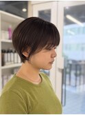 丸みショート×シースルーバング|大人可愛い美シルエット
