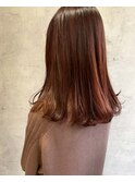 チョコレートカラーセミロング