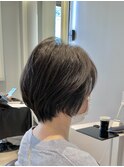 ひし形ショートワンカールパーマ顔まわりカット群馬太田