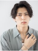 20代30代ダークアッシュかきあげショートマッシュパーマa南越谷