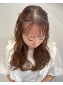 こっくり秋カラーマロンベージュ顔まわりレイヤー