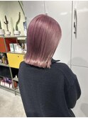 外ハネボブ×モーブピンク#チェリーレッド
