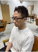 刈り上げベリーショートアップバングソフモヒ白髪染め