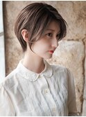 大人可愛い20代30代40代50代ウルフレイヤーボブ丸みショートボブ