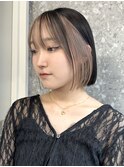 インナーカラーボブフェイスフレーミンググレージュベージュ30代