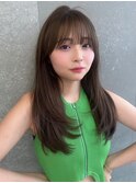 イヤリングカラー/外ハネボブ /縮毛矯正/レイヤーボブ/艶髪