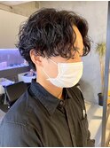 横浜西口波巻きスパイラルパーママッシュウルフツイスパメンズ