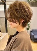 髪質改善ショートヘアハイライト