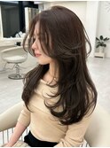 顔まわり韓国サイドレイヤーカット/プルエクステ/くびれヘア