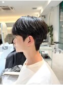 韓国ヘア 毛流れマッシュ×ダウンパーマ×シースルー