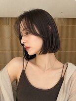 フォト 新宿三丁目(foto) 髪質改善地毛風縮毛矯正切りっぱなしボブ顔まわりレイヤー韓国風