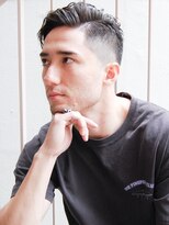 メリケンバーバーショップ コウベ(MERICAN BARBERSHOP KOBE)&nbsp;ツーブロックツイストパーマビジネスかき上げフェード#m65