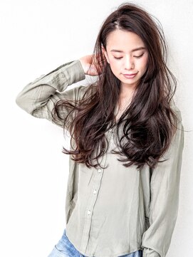 マーズ エナックヘアー(Mars enak hair) エナック ≪前髪なし≫ ナチュラルロングパーマアッシュ