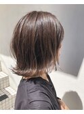 マロンブラウン_マロンベージュ Aラインボブ かきあげ