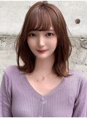 イメチェン大人かわいいくびれヘアくすみベージュ