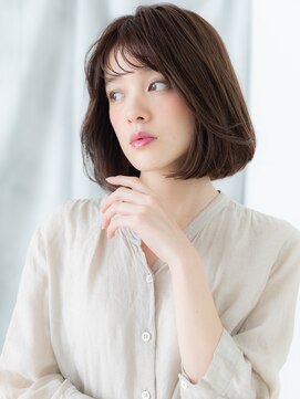 ドクターズサロン LAB 小山店 オリーブブラウン小顔補正カット丸みボブp小山30代40代