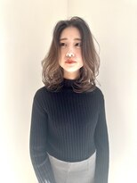 リノア 鵠沼海岸(LINOA)&nbsp;デザインカラー/レイヤーカット/ウェットヘア/オリーブベージュ