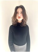 デザインカラー/レイヤーカット/ウェットヘア/オリーブベージュ