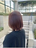 ブリーチなし 春ピンクカラー 透明感カラー
