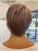 シルバーバイオレット刈り上げマッシュショート/白髪ぼかし