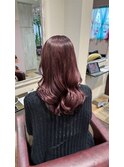 ロング髪質改善カシスレッド