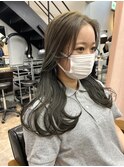 大人可愛い透明感ブリーチなしくすみカラー