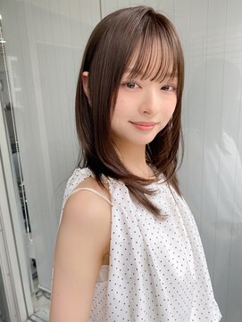 エトラ 渋谷店(etora) 小顔 前髪 レイヤーカット くびれヘア  アプリコットオレンジ"