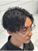 シャドーパーマセンターパート