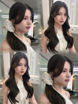 ボタン ハカタ(VOTAN hakata) 市野瀬裕奈/博多韓国ヘア/センター分け前髪/レイヤーカット/暗め